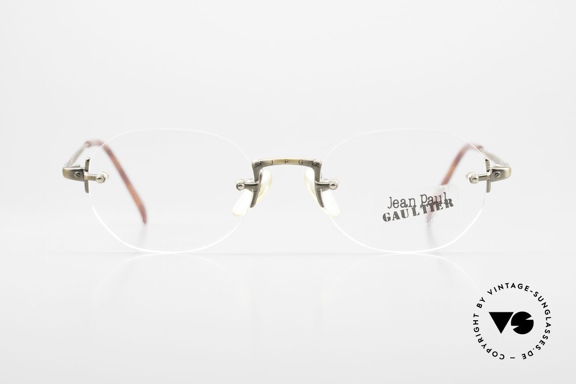 Jean Paul Gaultier 55-4671 90's Made In Japan Original, 90's vintage designer eyeglass-frame by J.P. Gaultier, Made for Men and Women