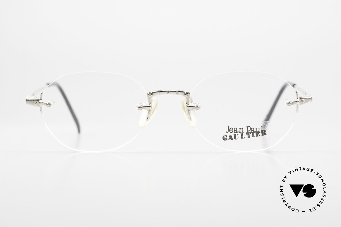 Jean Paul Gaultier 55-4671 Rimless JPG Designer Specs, 90's vintage designer eyeglass-frame by J.P. Gaultier, Made for Men and Women