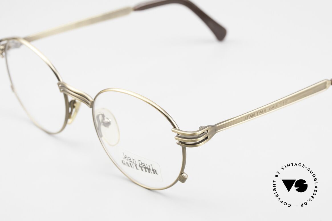 Jean Paul Gaultier 55-3174 Designer Vintage Glasses, "antique gold" or "burnt gold" frame finish; size 50-19, Made for Men and Women
