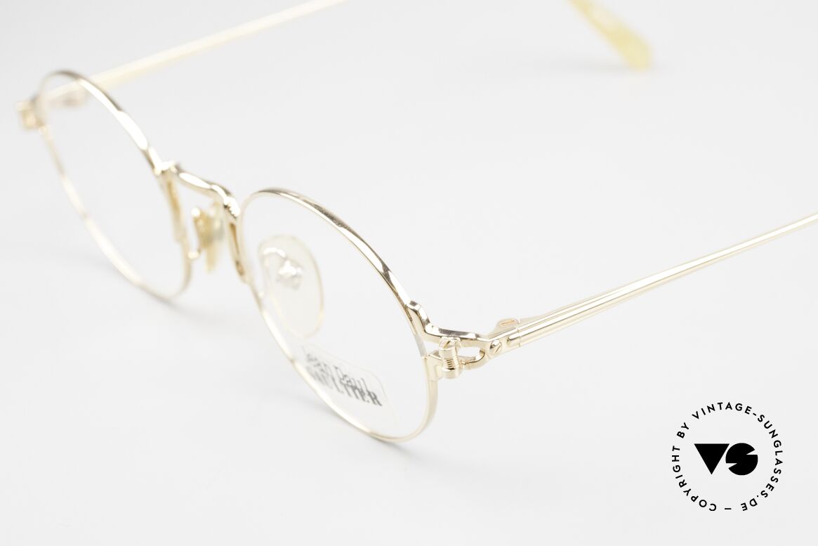 Jean Paul Gaultier 55-3171 Round 90's Frame Gold Plated, outstanding craftsmanship (22KT gold-plated frame), Made for Men and Women