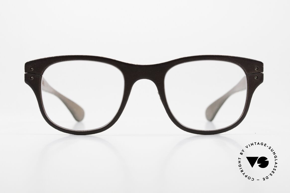 Lucas de Stael Minotaure SM 02 Frame With Leather Cover, a pair of classic designer glasses; handmade in France, Made for Men