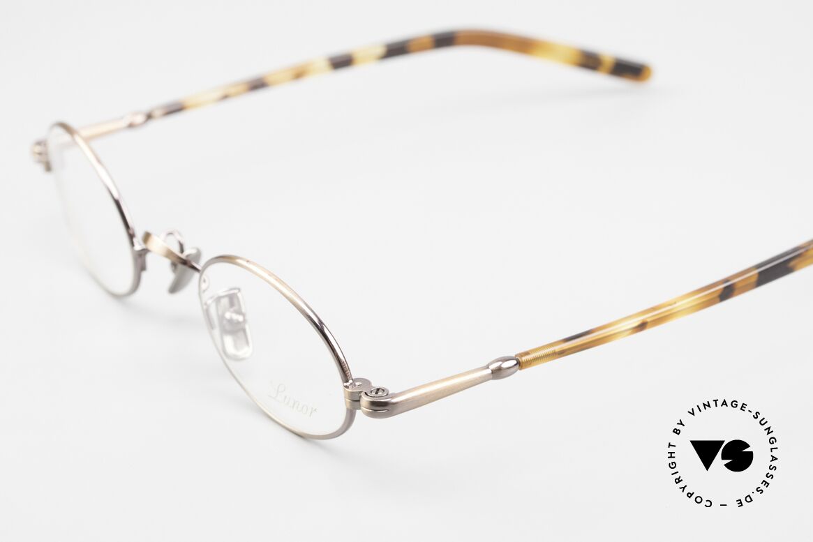 Lunor VA 101 Small Oval Vintage Eyewear, model VA 101 = acetate-metal temples & titanium pads, Made for Men and Women