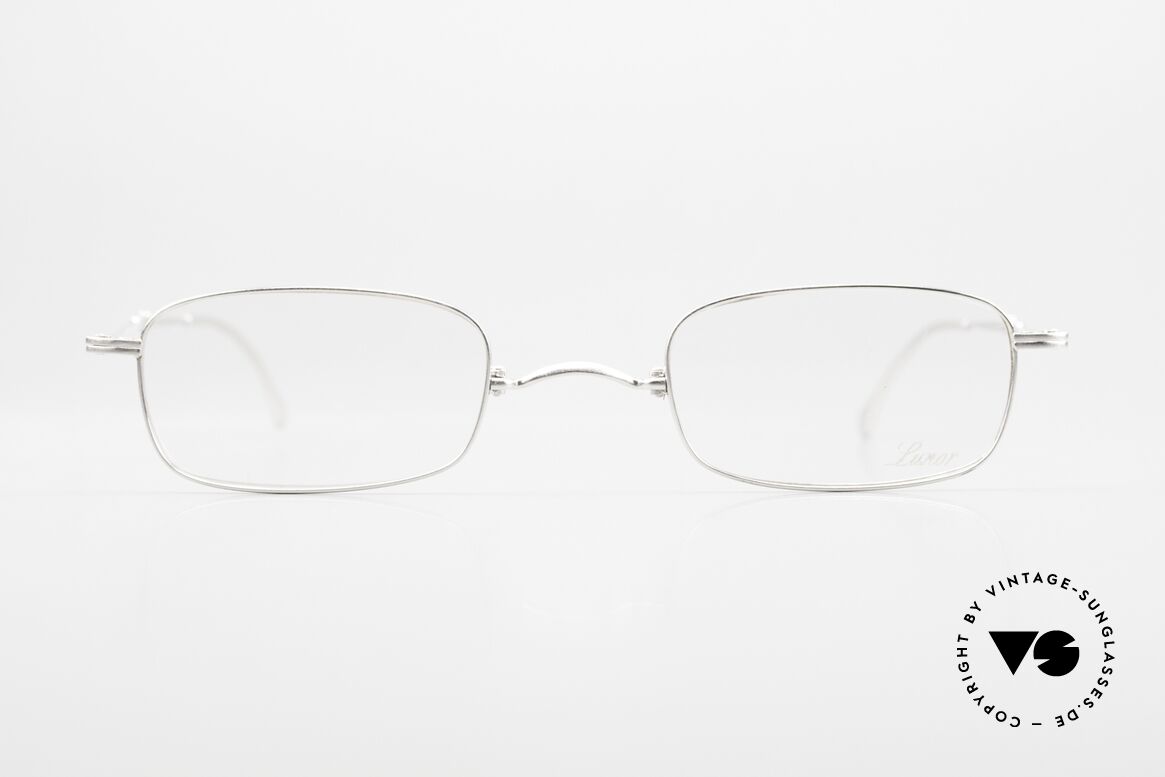 Lunor XXV Folding 01 Square Foldable Frame 90s, Lunor folding glasses XXV 01; 46/22, platinum-satined, Made for Men and Women