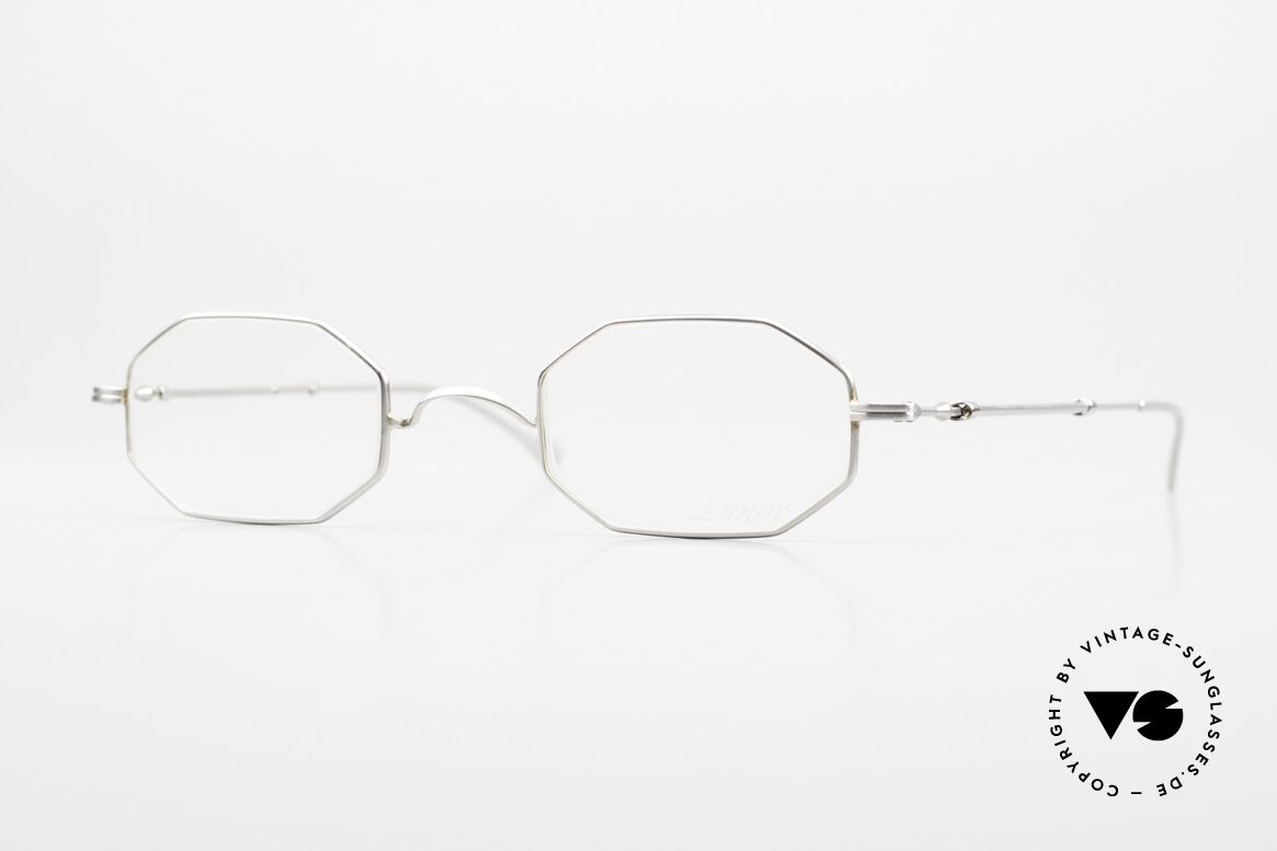 Lunor XX 408 Telescopic 2nd Hand Model With Patina, octagonal Lunor specs with extendable temples, Made for Men and Women