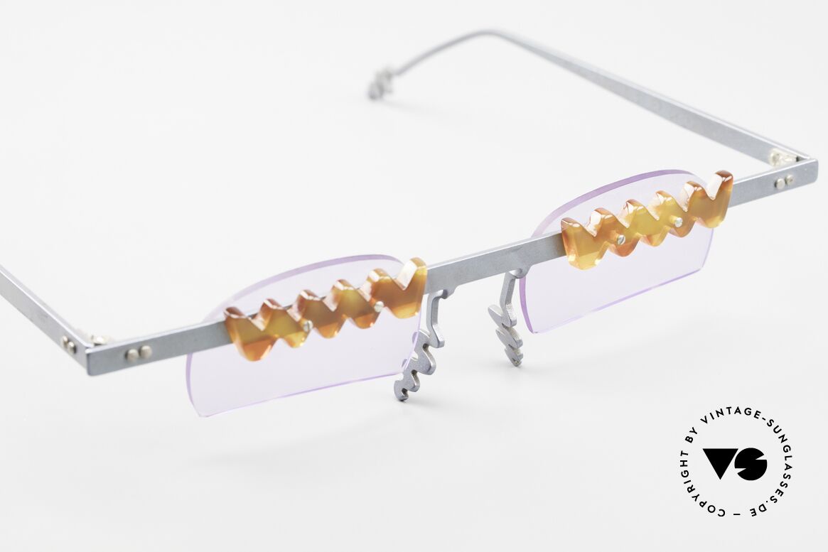 Theo Belgium Tita I 5 Fancy 90's Eyeglasses Titan, orig. sun lenses (with TINY scratches) could be replaced, Made for Men and Women