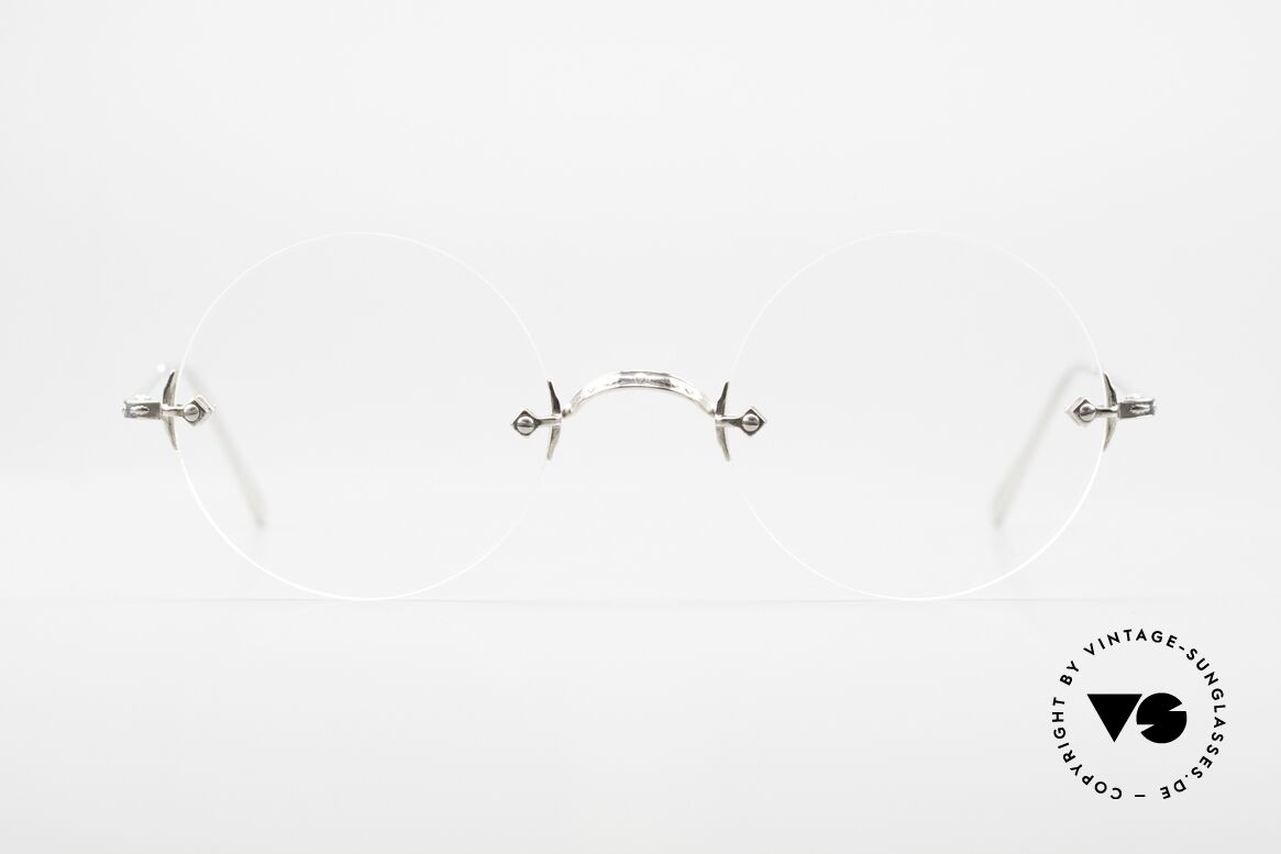 Gernot Lindner GL-RD34 PD Palladium Refined, rimless 925 silver eyeglasses, GL-RD34; size 45-21, Made for Men and Women