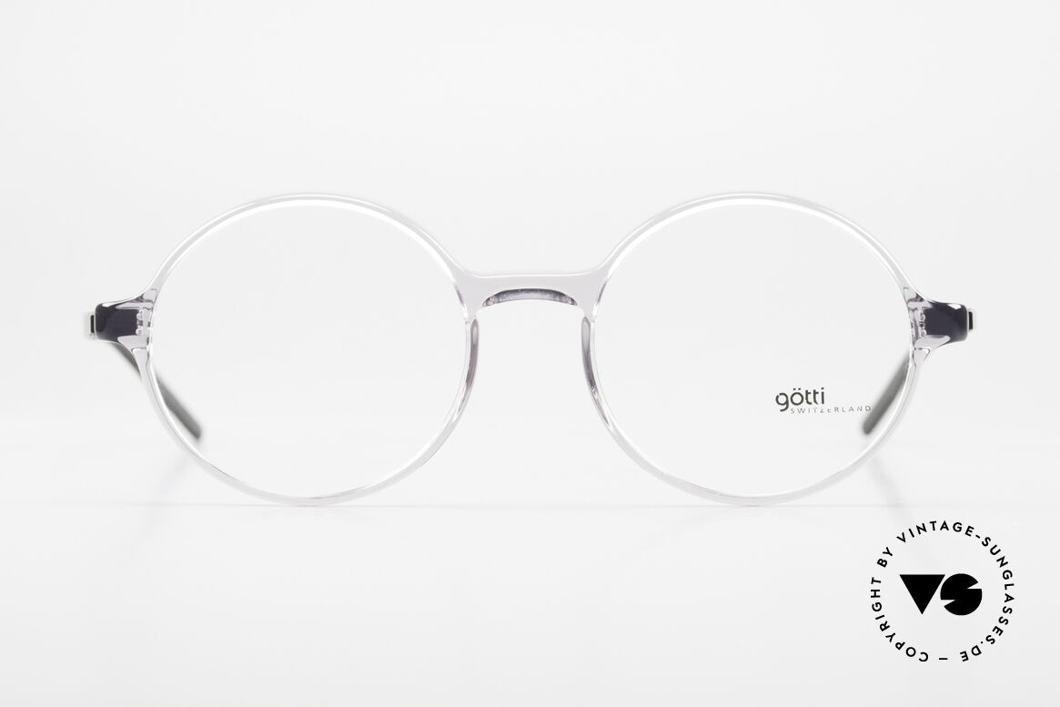 Götti Sedrin Timeless Crystal Black, round eyewear for ladies and gents: crystal-black, Made for Men and Women