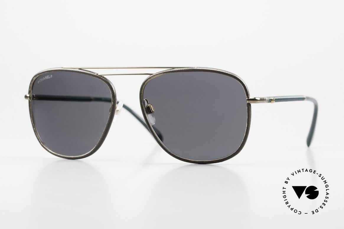 Chanel 4230 Luxury Sunglasses Leather, CHANEL sunglasses, model 4230, size 55-16, col. 470, Made for Men and Women