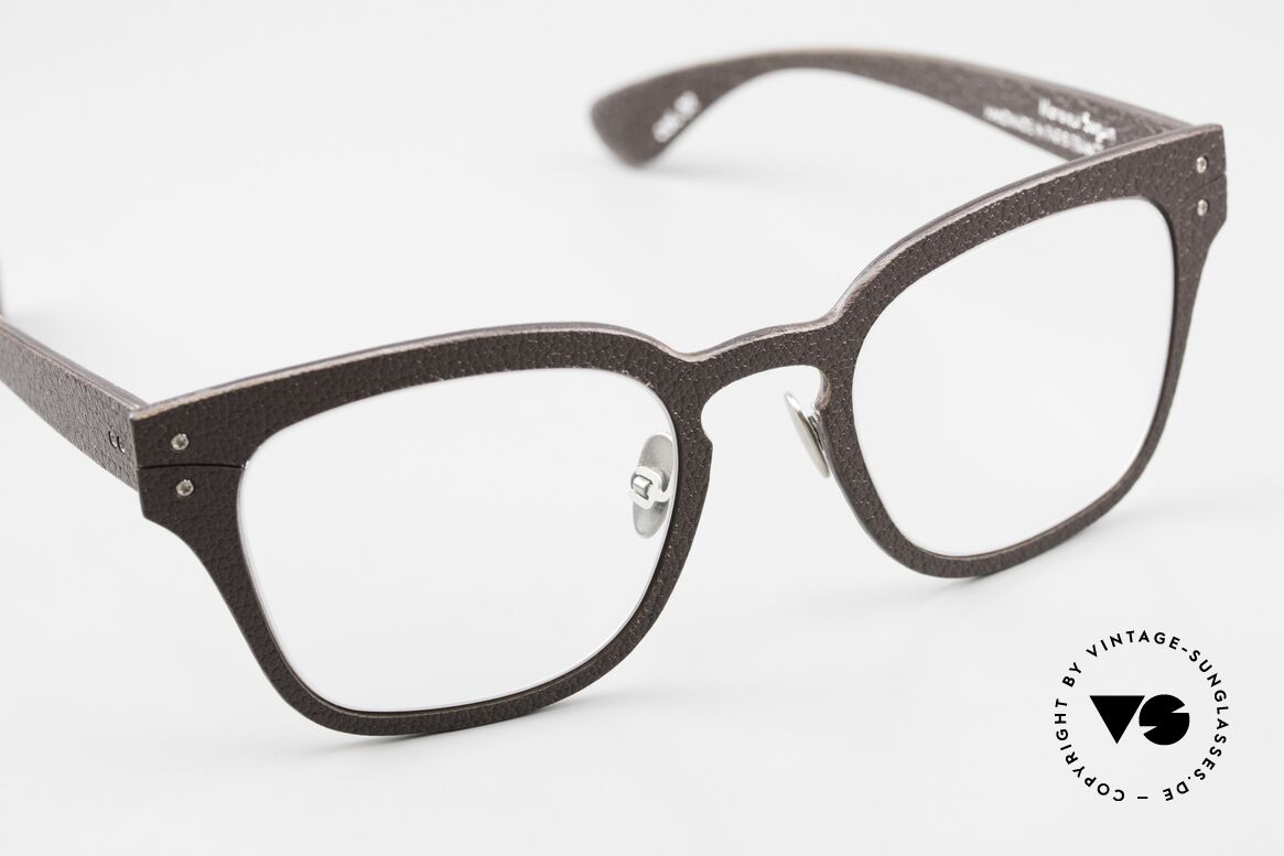 Lucas de Stael Monsieur Seguin 03 Square Panto Specs Leather, unworn model from 2016 (incl. Lucas de Staël packing), Made for Men