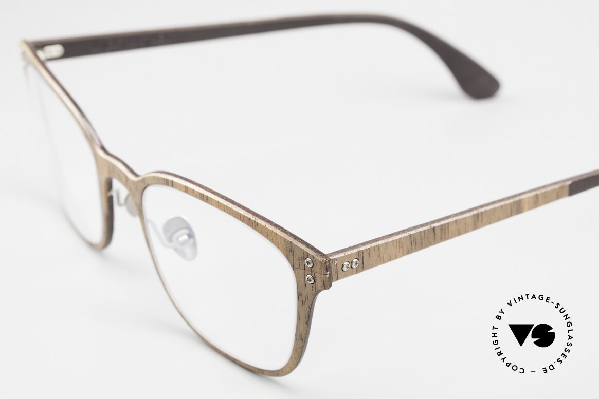 Lucas de Stael Nemus Thin 09 Luxury Frame Wood Leather, Nemus Collection made with extra adjustable nosepads, Made for Men and Women