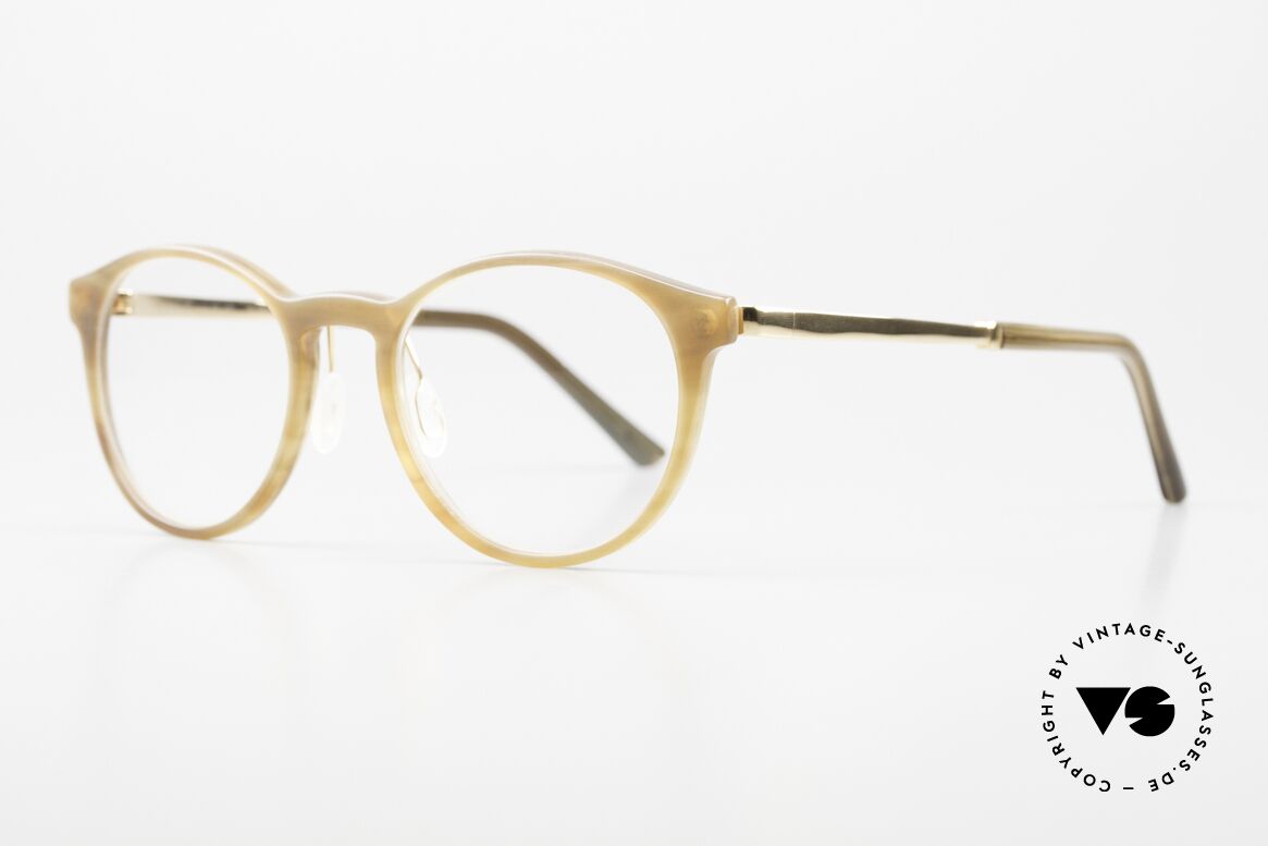 Hoffmann TG8310 Natural Horn Titanium Frame, Ti-Line = with titanium temples and natural horn front, Made for Men and Women