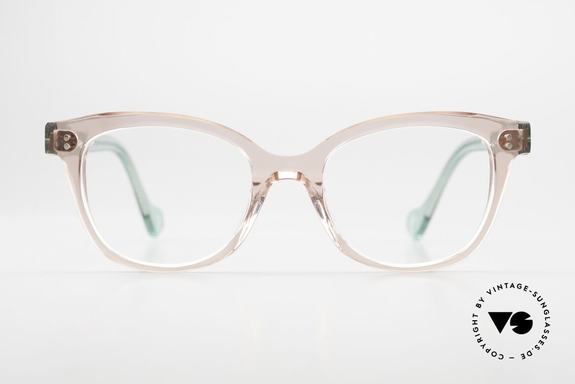 Anne Et Valentin Carrington Pink Turquois Translucid, acetate glasses by 'Anne Et Valentin', Toulouse, Made for Women