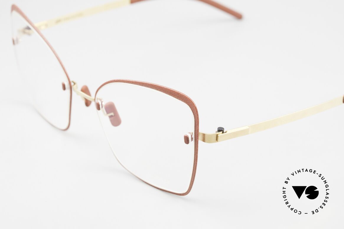 Götti Perspective Bold08 Feminine Designer Glasses, rimless eyeglasses with additional decorative rim, Made for Women