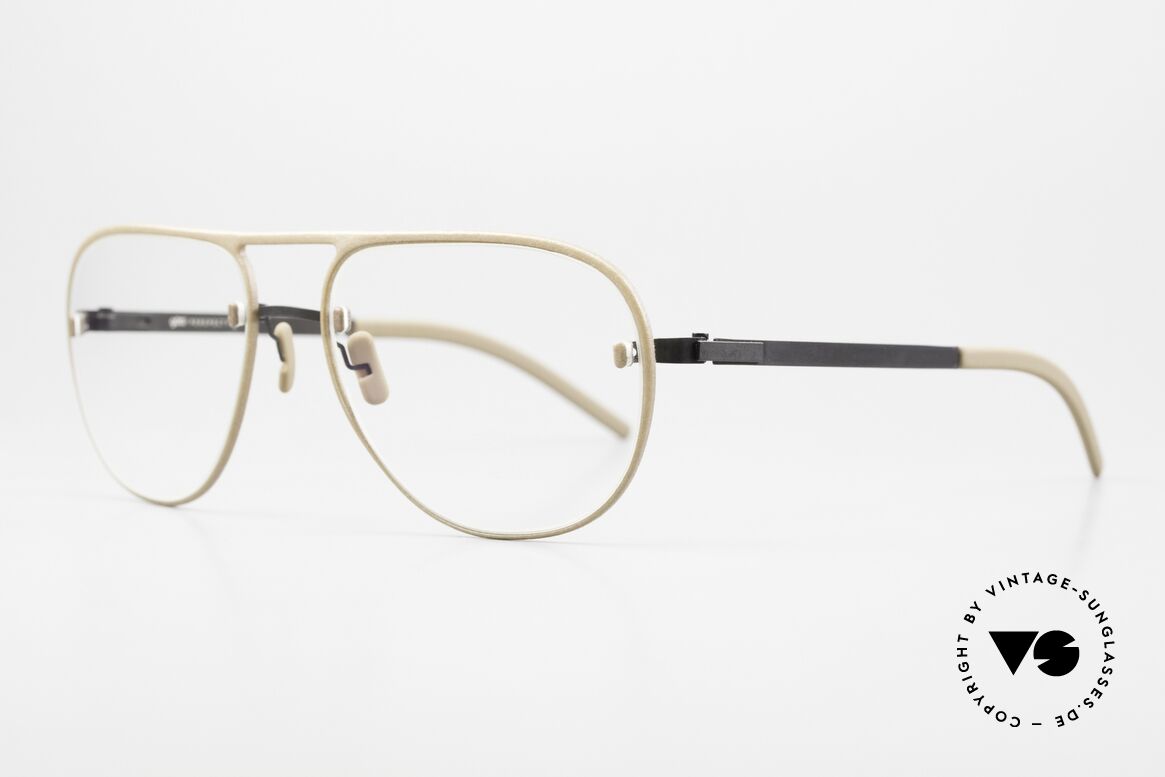 Götti Perspective Bold03 Innovative Aviator Eyewear, rimless eyeglasses with additional decorative rim, Made for Men