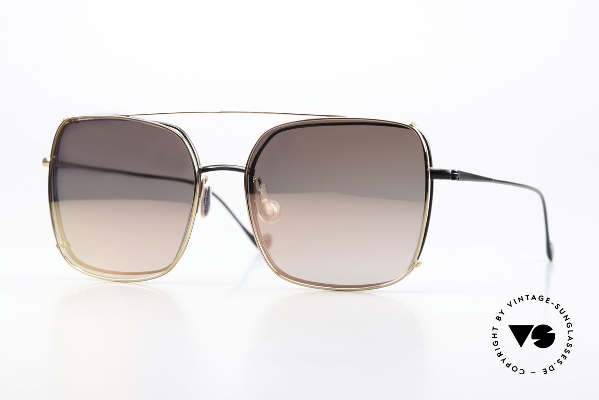 Caroline Abram Valeria Gold Mirrored Clip-On, Caroline Abram sunglasses, Valeria, size 55/17, Made for Women