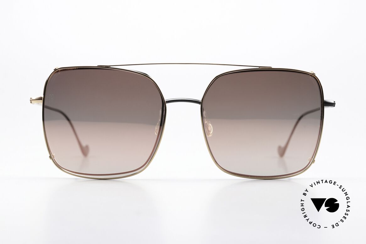Caroline Abram Valeria Gold Mirrored Clip-On, a pair of magical women's sunglasses from Paris, Made for Women
