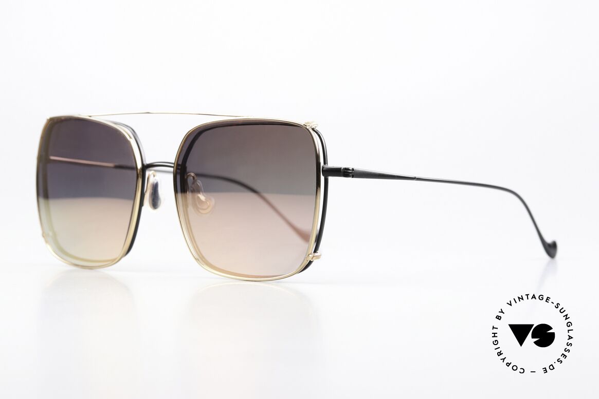 Caroline Abram Valeria Gold Mirrored Clip-On, inspired by the charm of Florida in the 1960's, Made for Women