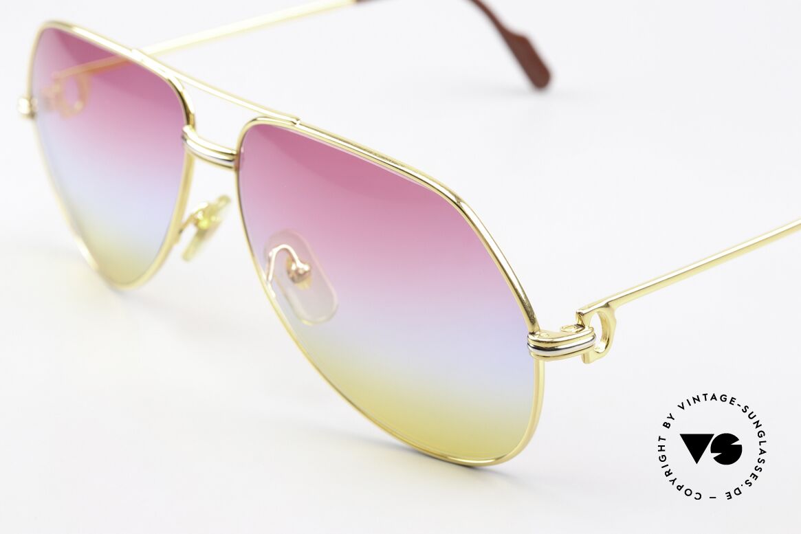 Cartier Vendome LC - L Rare Luxury Aviator Shades, ultra rare, new TRICOLOR customized GRADIENT lenses, Made for Men and Women