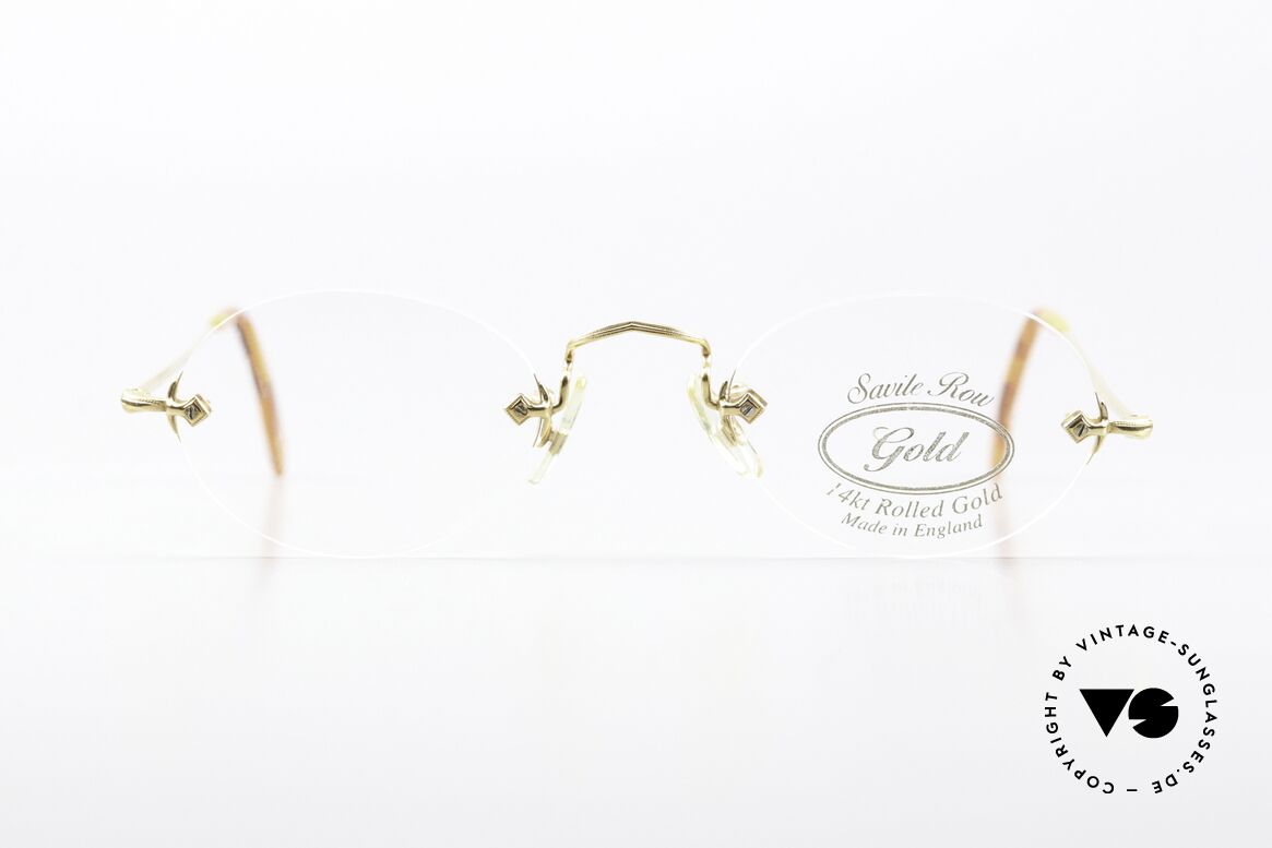 Savile Row Rimless 45/20 Rimless 14kt Gold Filled, Rimless OVAL = the classic model by Savile Row, Made for Men and Women