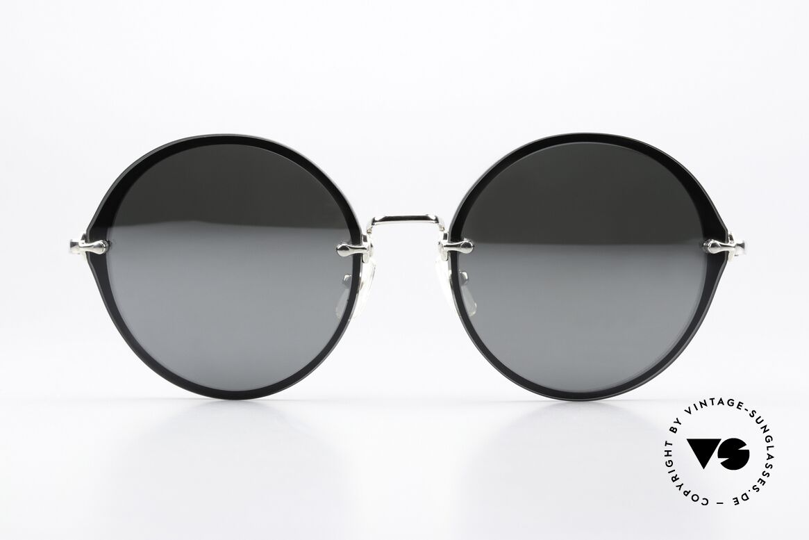 USh by Yuichi Toyama US-006 Rimless Designer Shades, rimless, oversized design frame + mirrored sun lenses, Made for Women