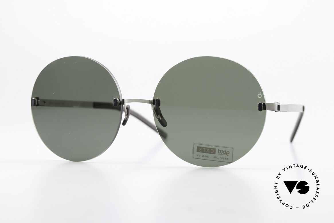 Götti Perspective PRS02 Rimless Round Sunglasses, Götti / Goetti Perspective sunglasses PRS02, silver, Made for Men and Women