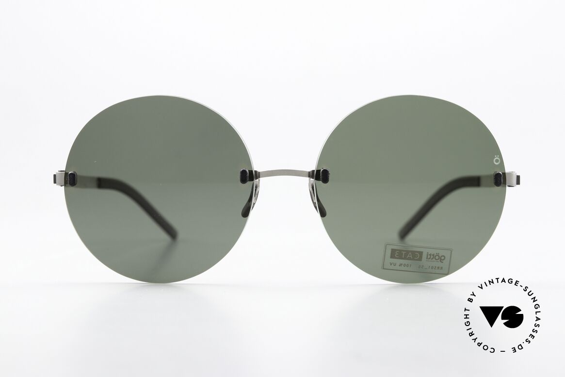 Götti Perspective PRS02 Rimless Round Sunglasses, rimless unisex shades; eye-catching & minimalist, Made for Men and Women