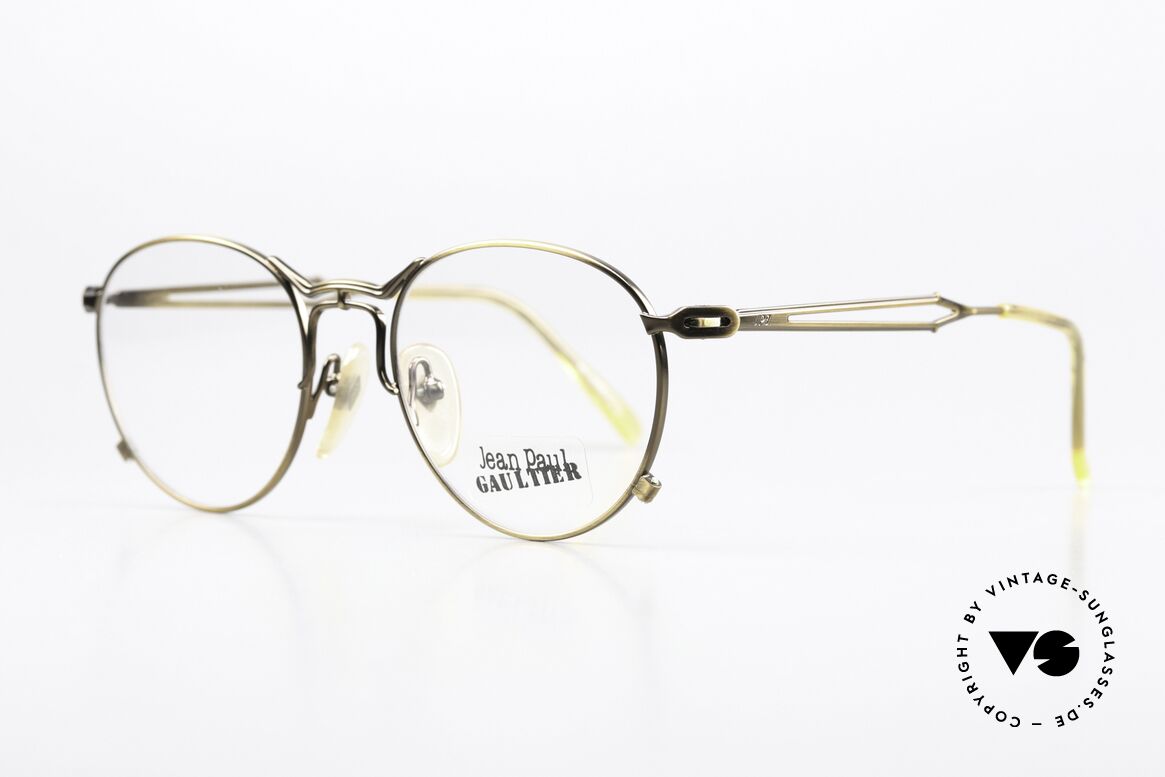 Jean Paul Gaultier 55-2177 Metallic Smoke Gold Frame, also called by Gaultier: "burnt gold" or "antique gold", Made for Men and Women