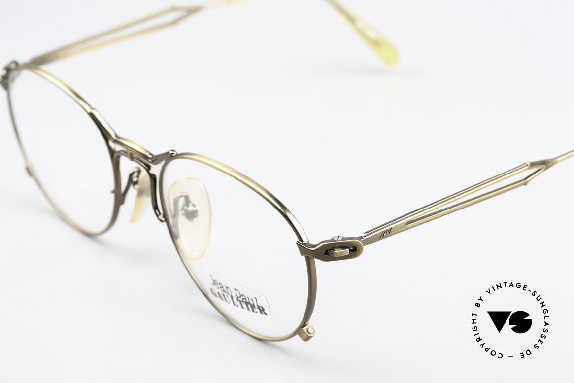 Jean Paul Gaultier 55-2177 Metallic Smoke Gold Frame, a real designer frame in top-notch quality from 1996, Made for Men and Women
