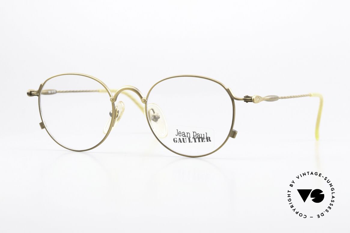 Jean Paul Gaultier 55-2172 Vintage Round Eyeglasses, round 90's vintage eyeglasses by J.P. Gaultier, Made for Men and Women
