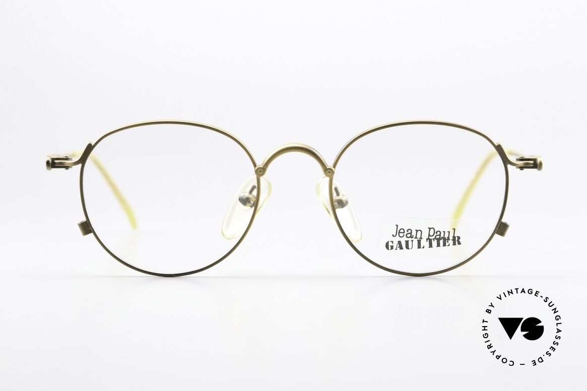 Jean Paul Gaultier 55-2172 Vintage Round Eyeglasses, ornamentally twisted temples (like a hawser), Made for Men and Women