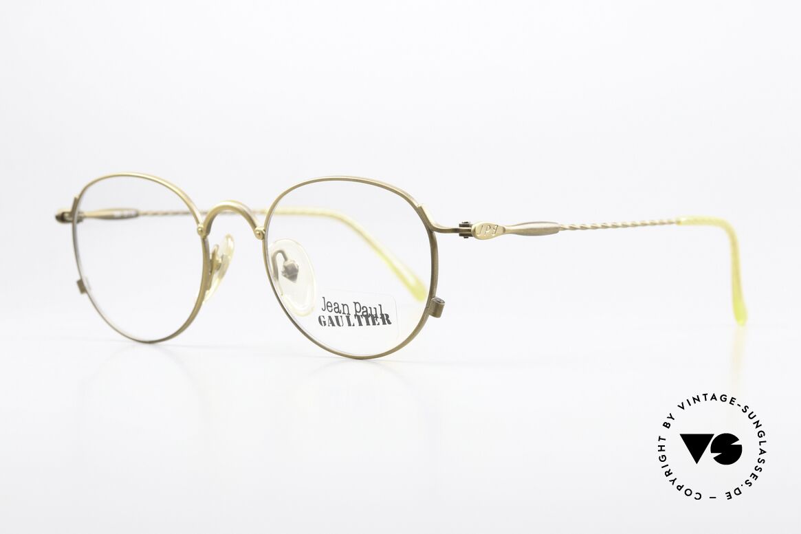 Jean Paul Gaultier 55-2172 Vintage Round Eyeglasses, matt gold JPG frame in high-end quality; vertu, Made for Men and Women