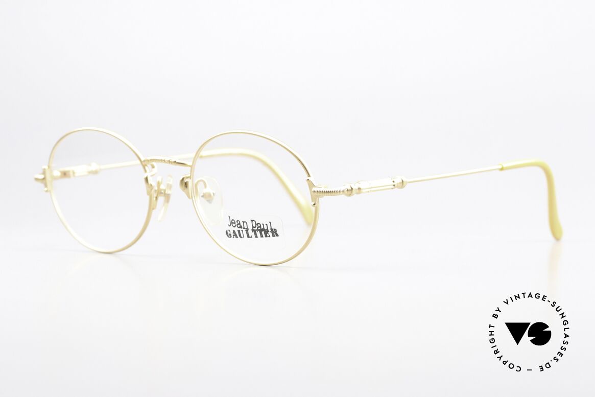 Jean Paul Gaultier 55-6109 Round Vintage Specs 90s, with orig. clear DEMO lenses (true collector's item), Made for Men and Women