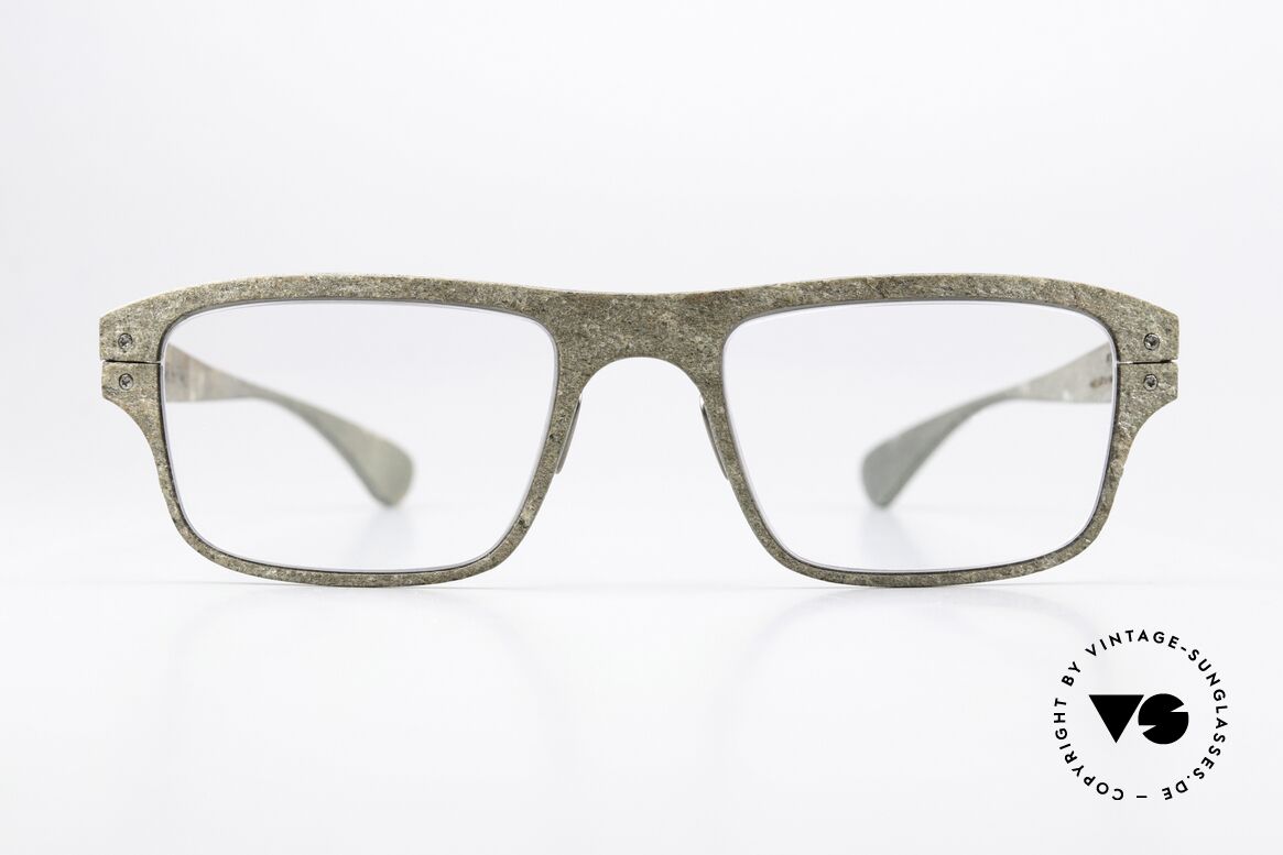 Lucas de Stael Petrus P11 Genuine Cow Leather + Stone, really unique designer glasses; handmade in France, Made for Men