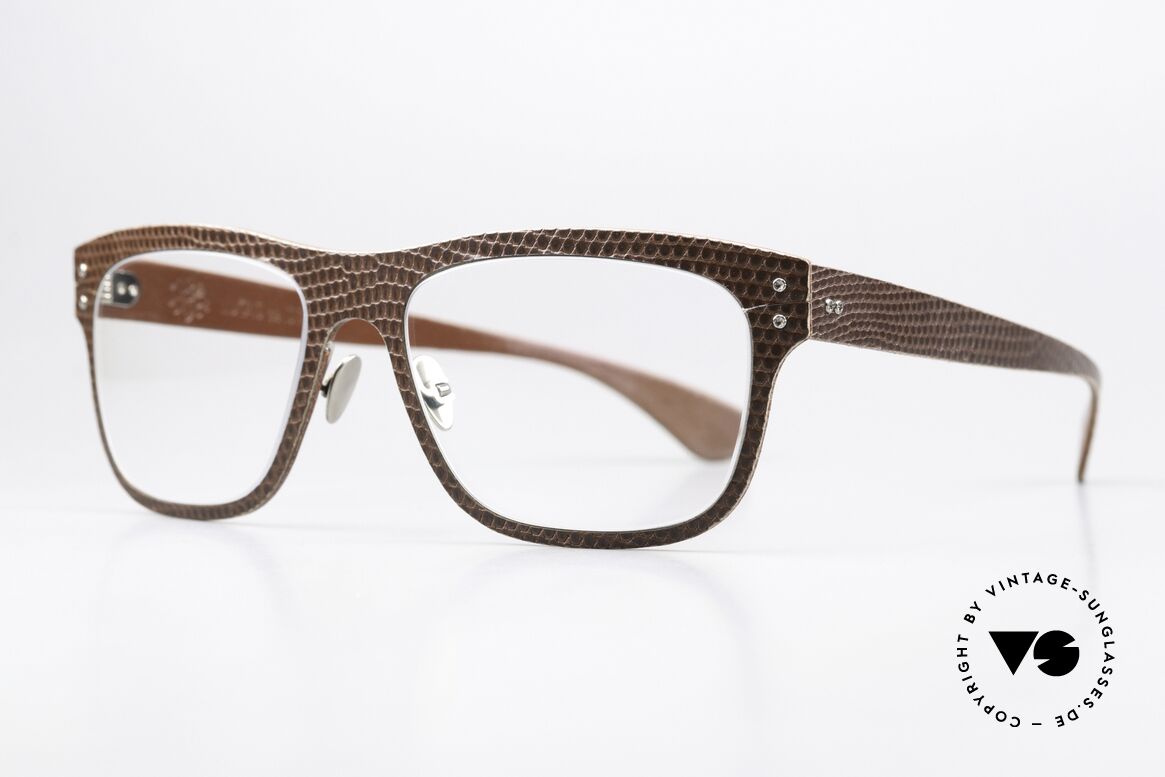 Lucas de Stael Vivarium V06 Glasses From The Vivarium, a brilliant combination of different types of leather, Made for Men
