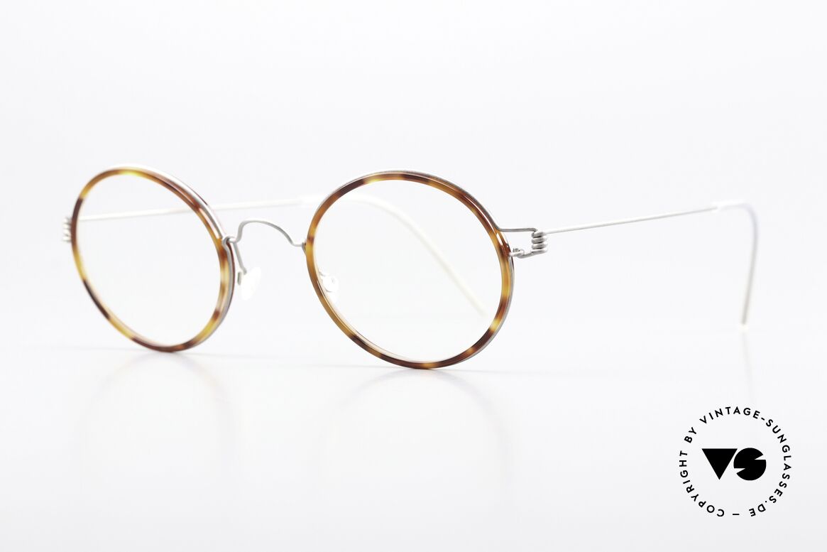Lindberg Harley Air Titan Rim Round Glasses Women & Men, striking refined Air Titan frame with Acetate inner rim, Made for Men and Women
