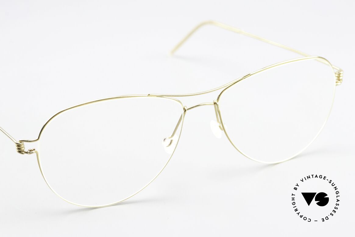 Lindberg Tilda Air Titan Rim Gold Titanium Frame Unisex, unworn, NOS, with original magnetic case by Lindberg, Made for Men and Women
