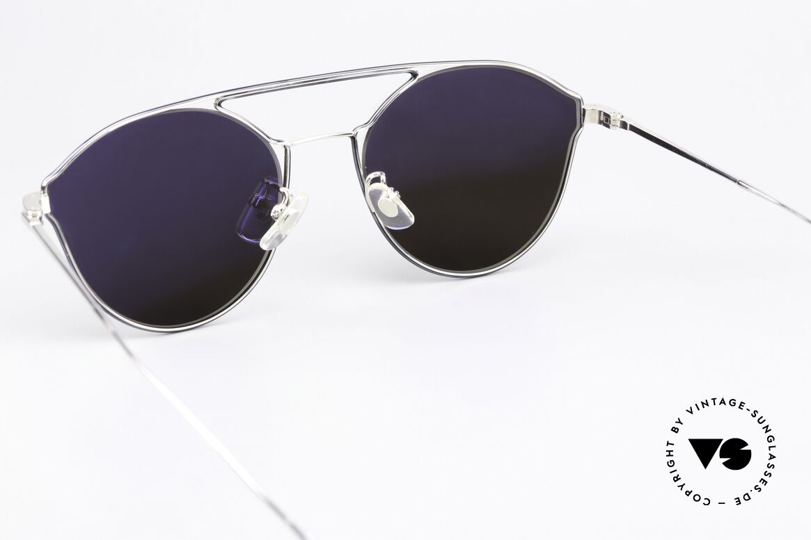 Yuichi Toyama US-016 Silver Mirrored Sun Lenses, Size: large, Made for Women