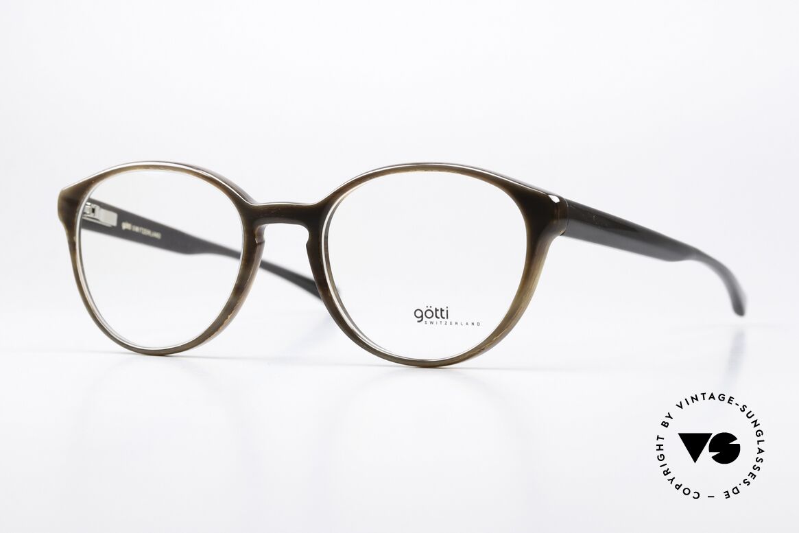 Götti Basti Genuine Horn Ladies Frame, Goetti Basti BLK horn eyeglasses, size 48-20, 135, Made for Women