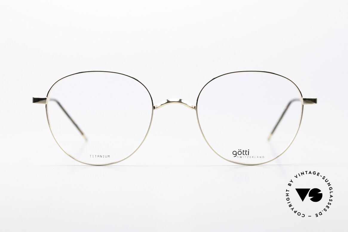 Götti Adil Round Titanium Frame Panto, Götti / Goetti glasses ADIL, col GLS, size 49/20, Made for Men and Women