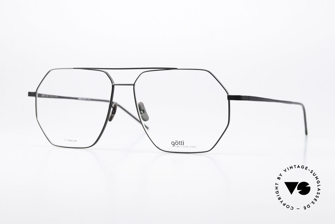 Götti Dice Square XL Titanium Specs, Götti / Goetti glasses Dice, BLKM, size 57/14, Made for Men