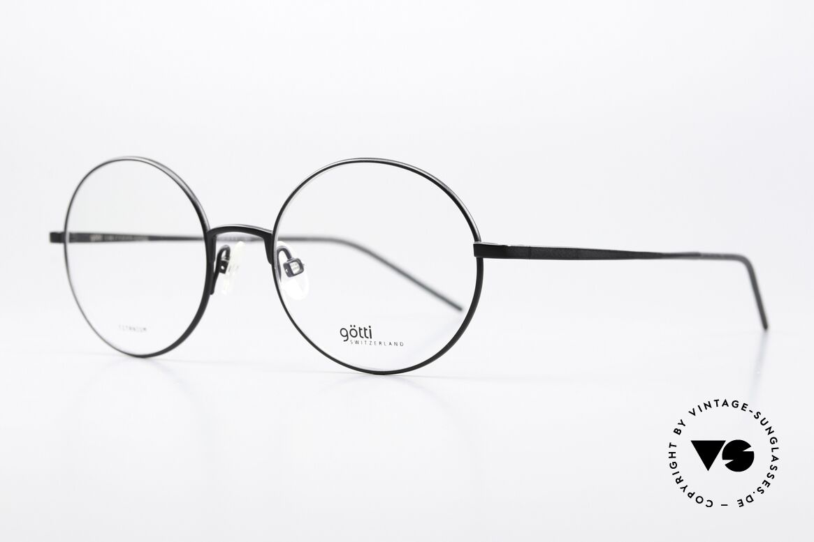 Götti August Round Titanium Glasses, tangible top quality; timeless in color and shape, Made for Men and Women