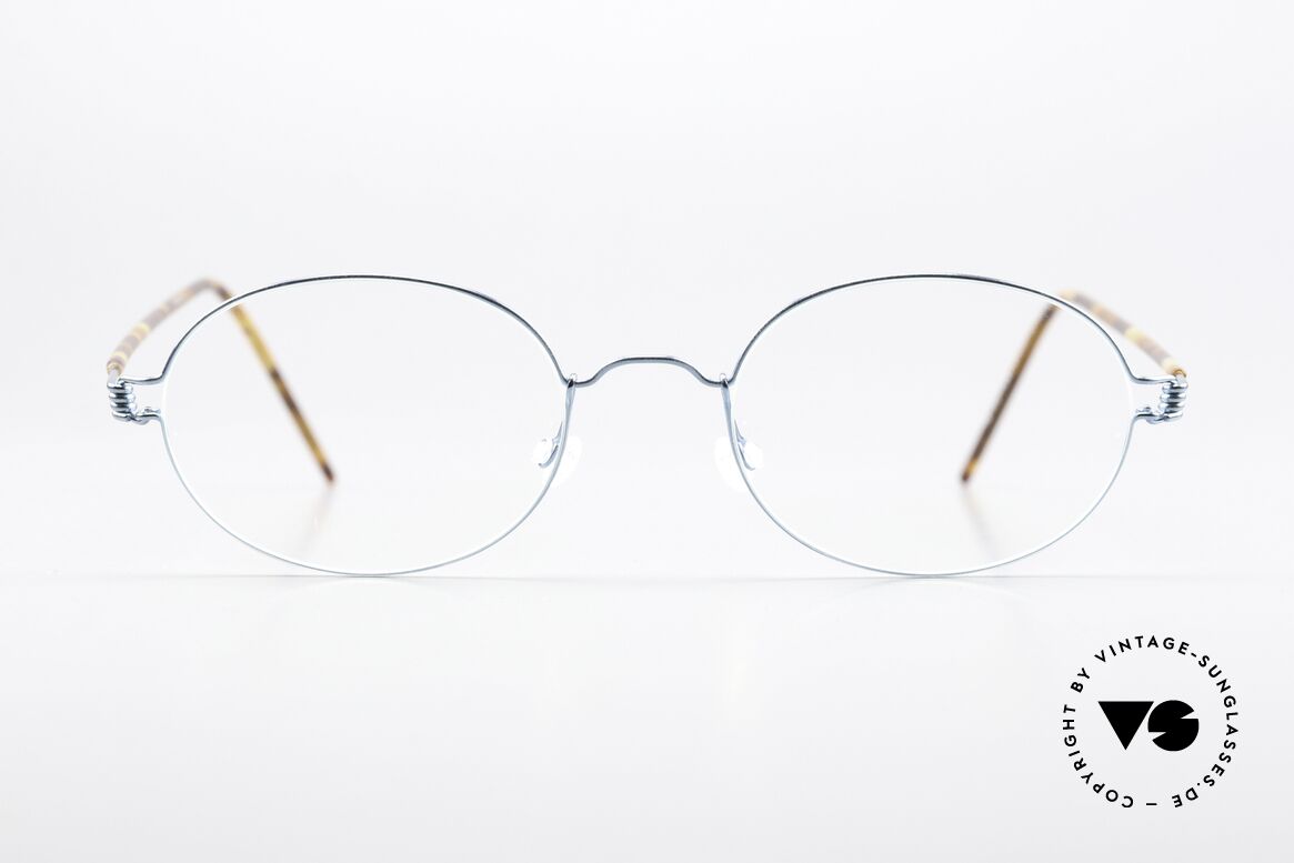 Lindberg York Air Titan Rim Oval Eyeglasses Titanium, York in petroleum metallic with acetate cover; 49/20, Made for Men and Women
