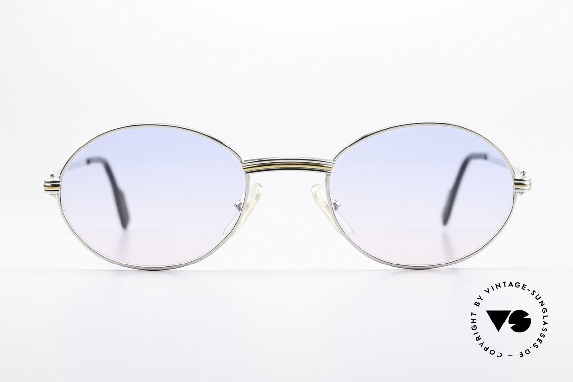 Cartier Saint Honore Baby-Blue Pink Sun Lenses, oval VINTAGE CARTIER sunglasses from app. 1998, Made for Men and Women
