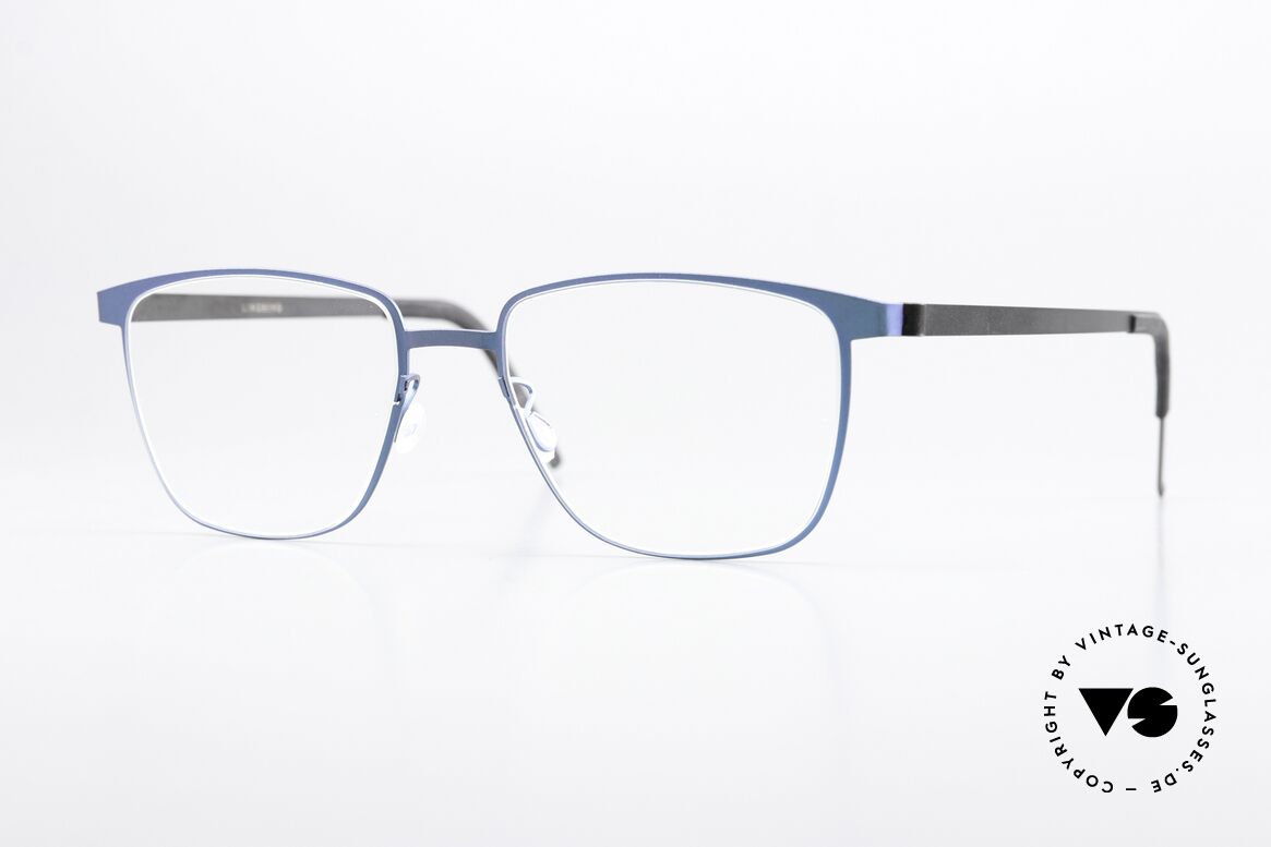 Lindberg 9612 Strip Titanium Square Frame Blue Metallic, interesting Lindberg Strip Titanium glasses; Unisex, Made for Men and Women