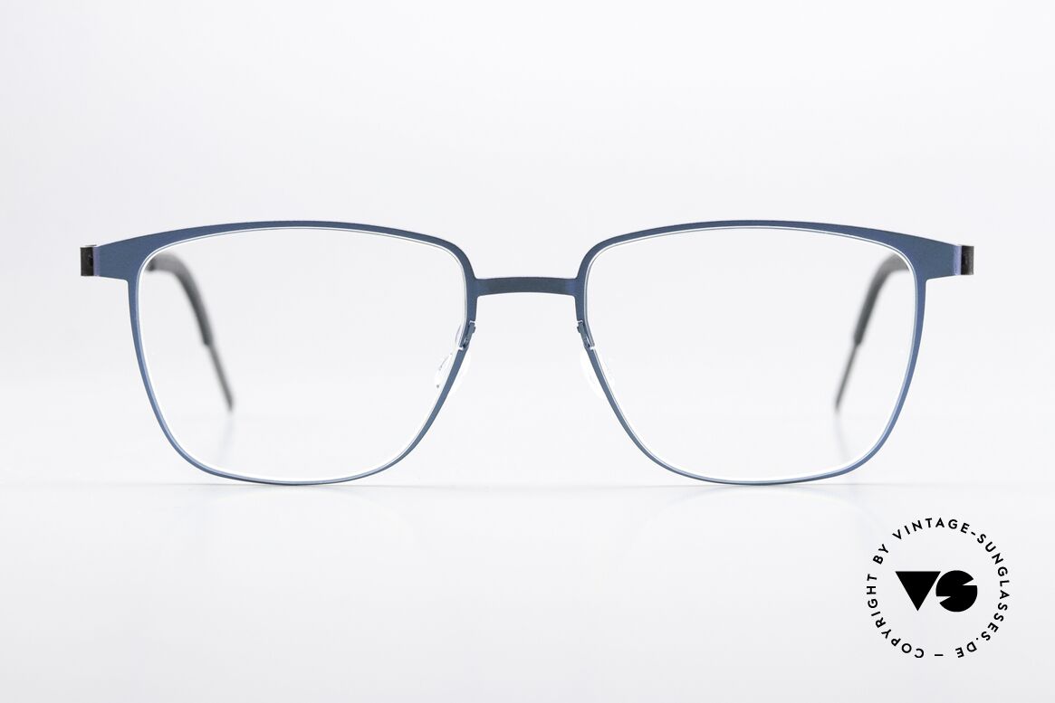Lindberg 9612 Strip Titanium Square Frame Blue Metallic, model 9612, size 49-17, 135mm temples, col. T407-U9, Made for Men and Women