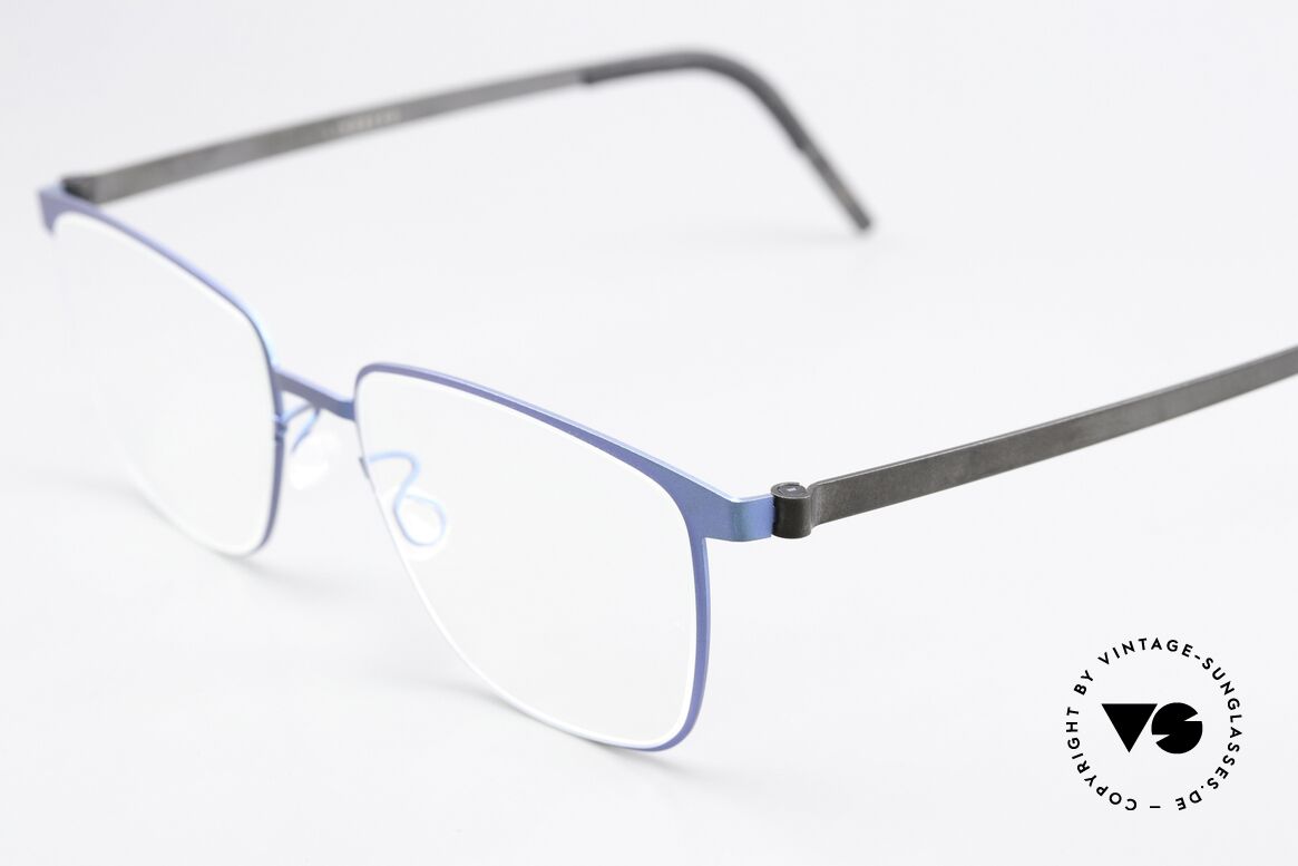 Lindberg 9612 Strip Titanium Square Frame Blue Metallic, bears the predicate "true VINTAGE LINDBERG" for us, Made for Men and Women