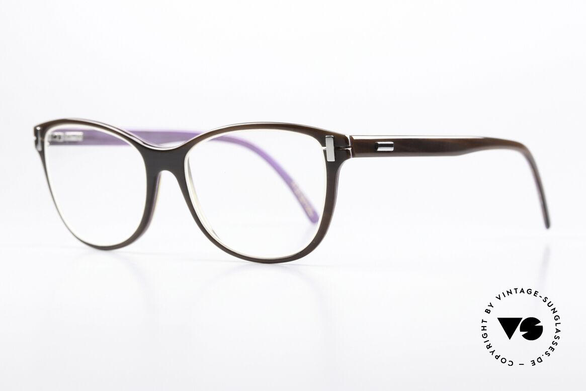 Hoffmann V7775 Colored Natural Horn Frame, V-Line = thinnest and lightest horn glasses, worldwide!, Made for Women