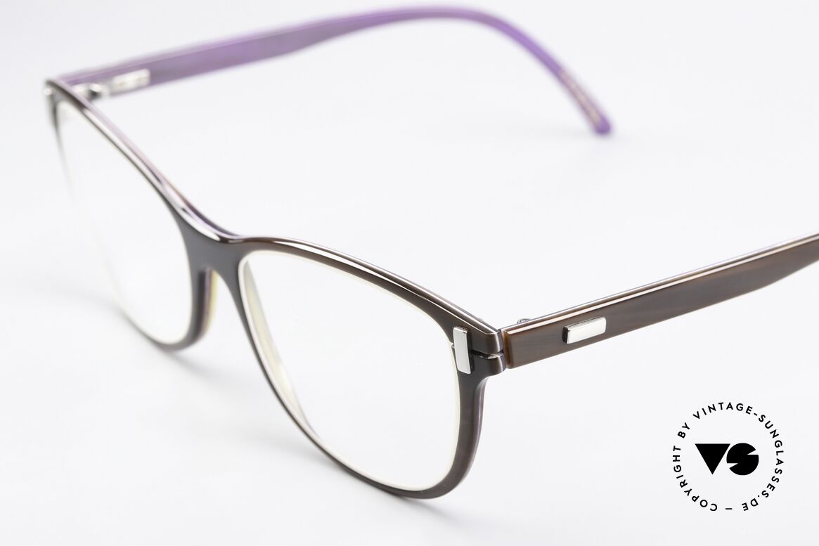 Hoffmann V7775 Colored Natural Horn Frame, elaborately colored horn material (in purple-dark blue), Made for Women