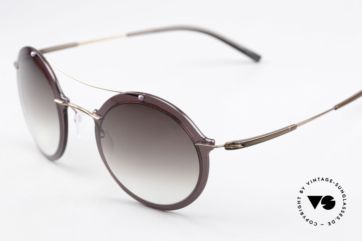 Silhouette 8705 Lightweight Round Shades, rimless titanium frame with plastic lens front, Made for Men and Women