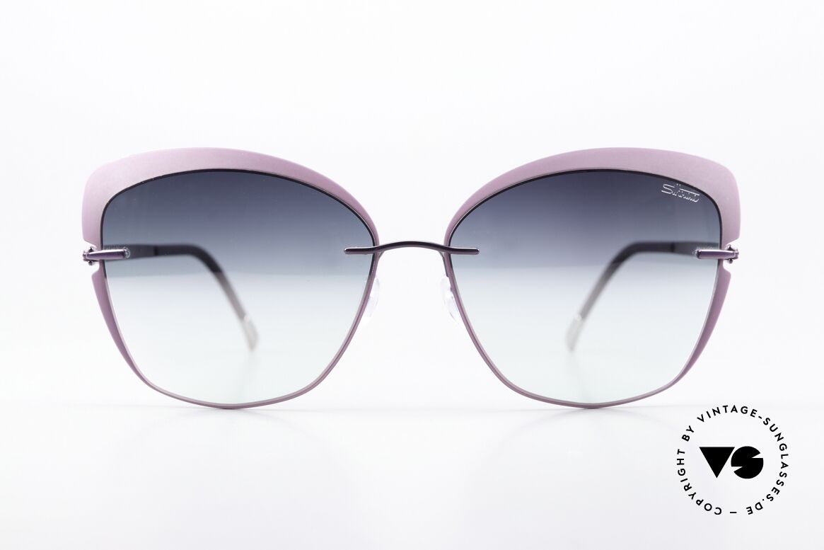 Silhouette 8166 With Mirrored Sun Lenses, Accent Shades Series, slightly mirrored lenses, Made for Women